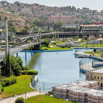Distant view of Miniaturk and the city near Titanic Port Bakirkoy