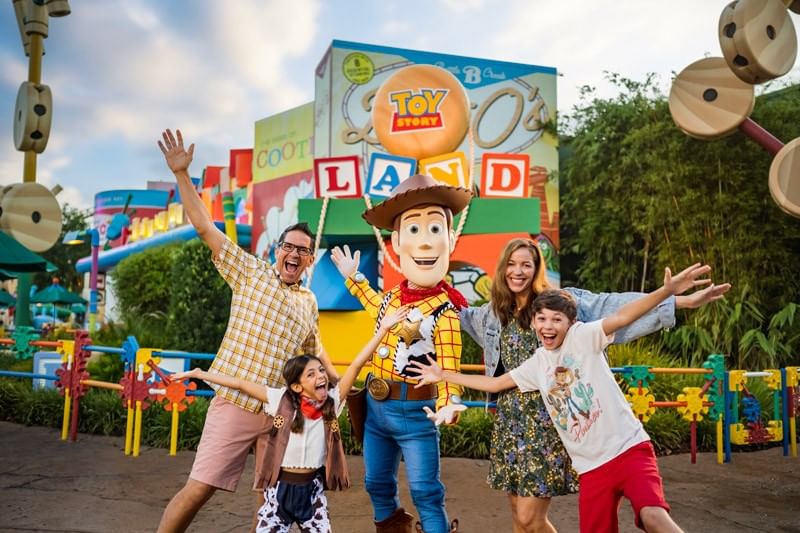Family at Toy Story Land in Disney’s Hollywood Studios