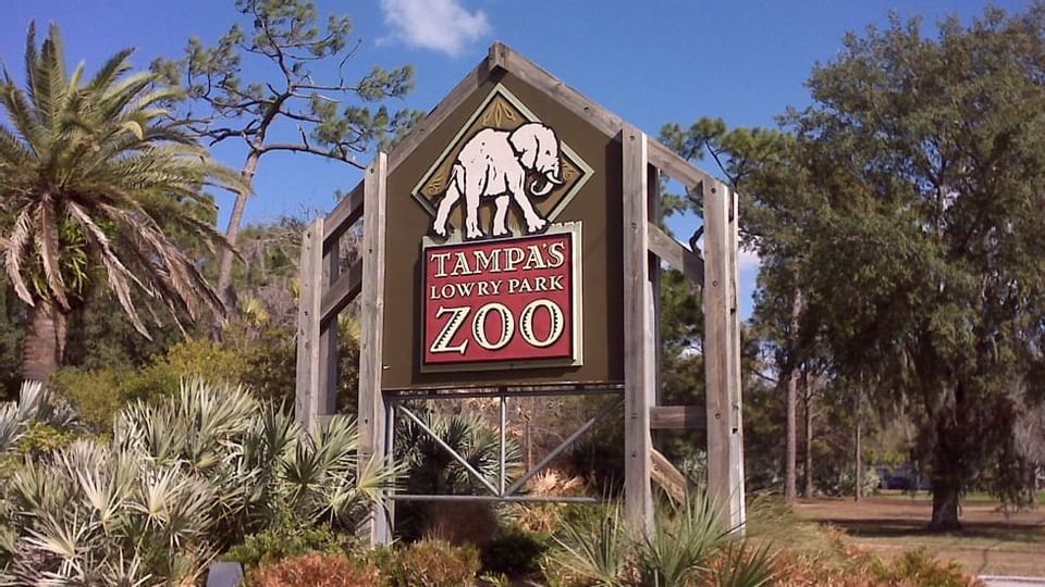 Signboard of Lowry Park Zoo near Legacy Vacation Resorts