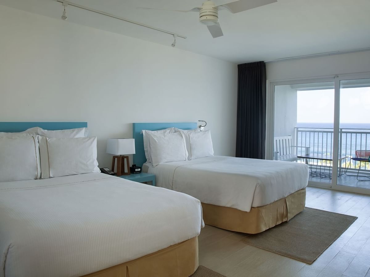 Interior of Deluxe Ocean View room 2 Double at FA Cozumel