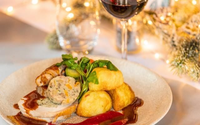 festive lunch served at a christmas party at easthampstead park in bracknell