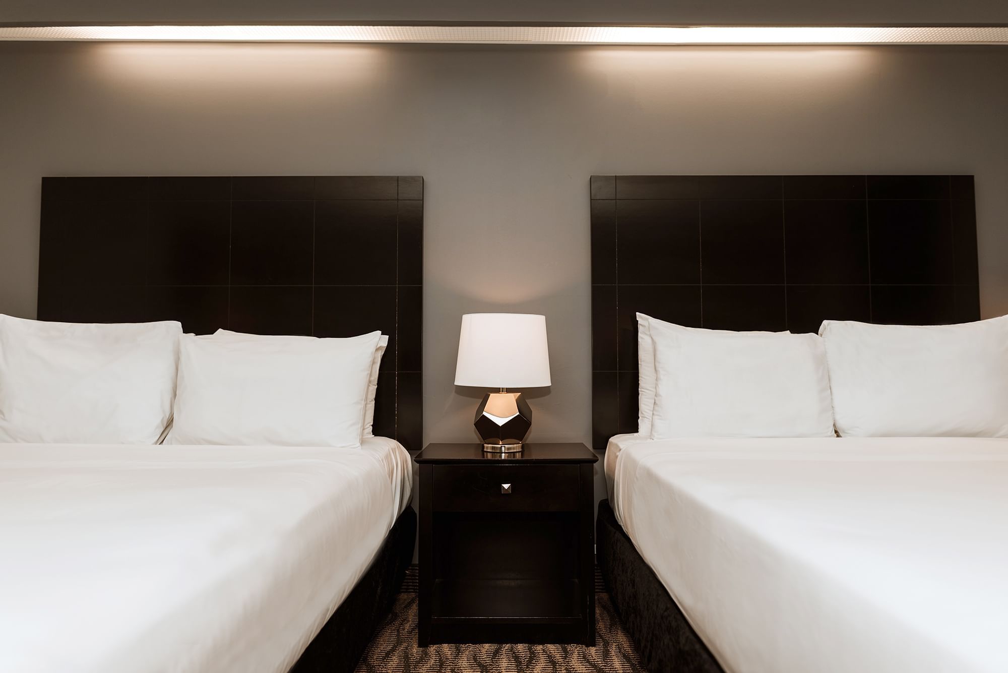 Two Queen Beds with Lamp in between