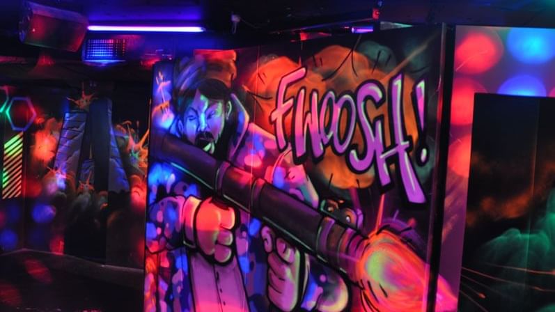 Neon Graffiti wall art at the Laser Arena near Novotel Sydney