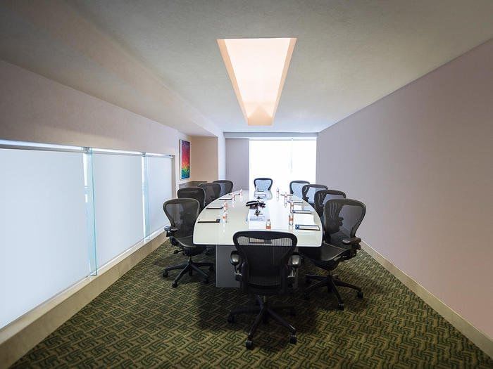 Conference room table setup at Grand Americana Guadalajara