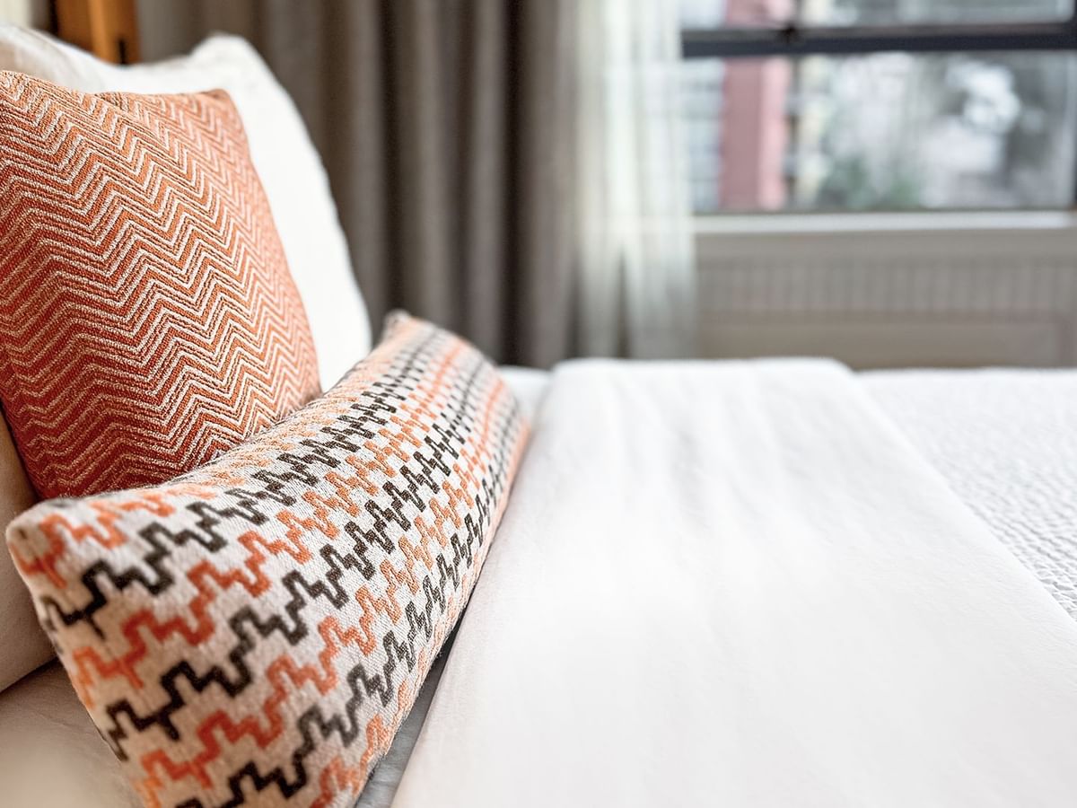 Hotel king bed with comfortable pillows