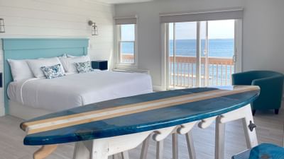 Sea view bedroom & living in Corner Suite at Falmouth Tides