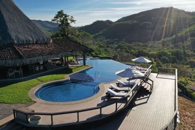 View of the rooftop pool area at Punta Islita Hotel