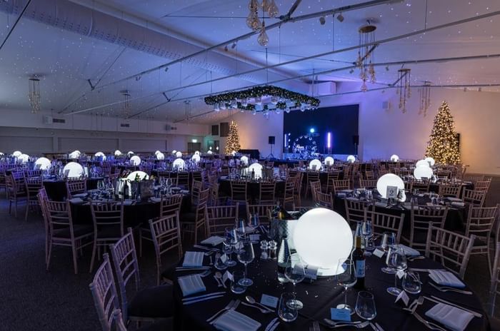 King Suite set up for the Themed Christmas Party at Easthampstead Park in Berkshire