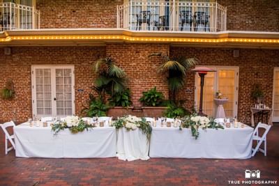 The main wedding table arranged at Horton Grand Hotel
