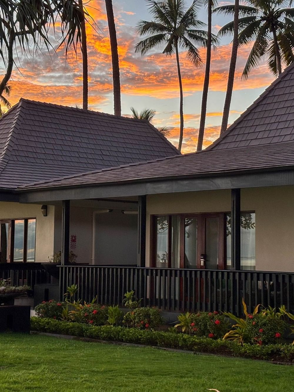 One-Bedroom Villa with tropical sunset at The Naviti Resort in Korolevu.