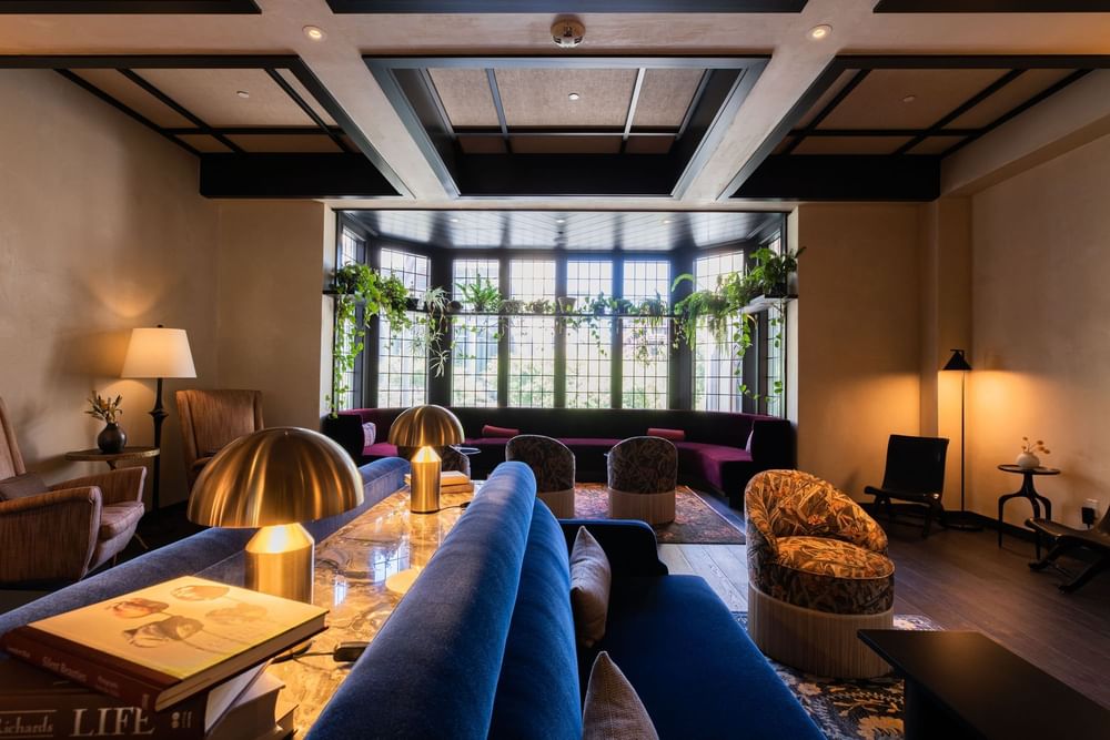 a wide shot of the lounge at el PRADO
