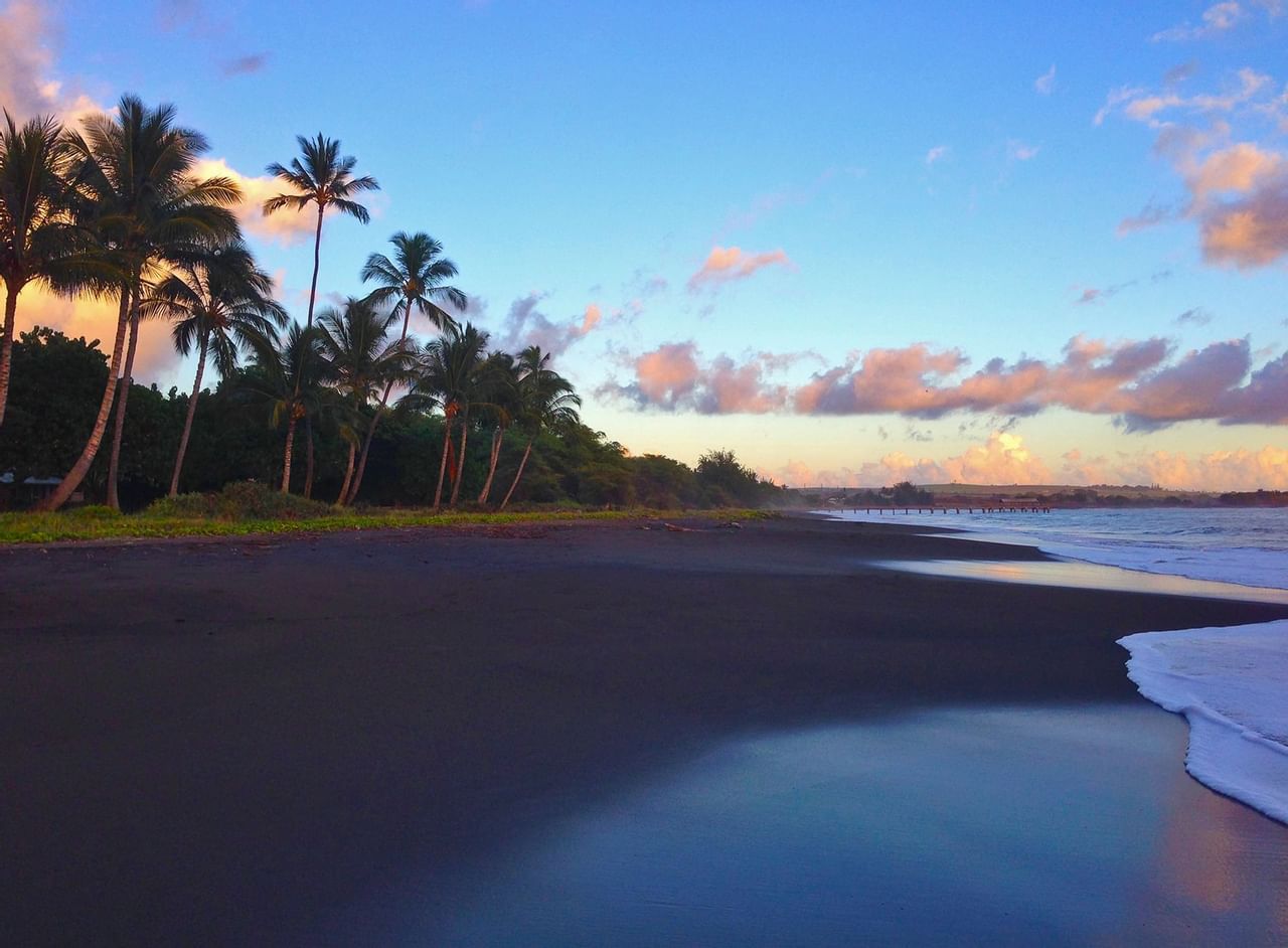 Black-sand beach at Waimea Plantation Cottages