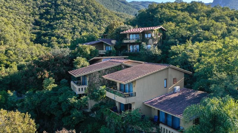 Aerial view of Gamma Rincón de Santiago and mountain view