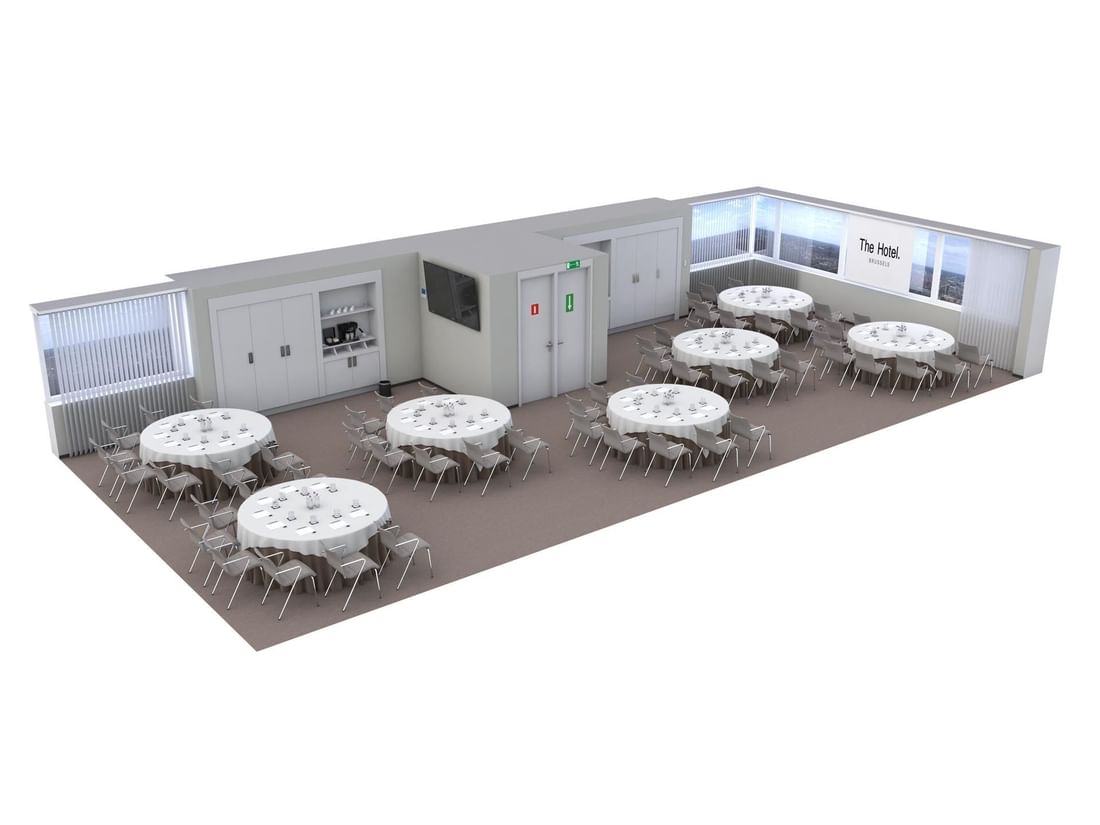 3D plan of Meet 25 Three meeting room at The Hotel Brussels
