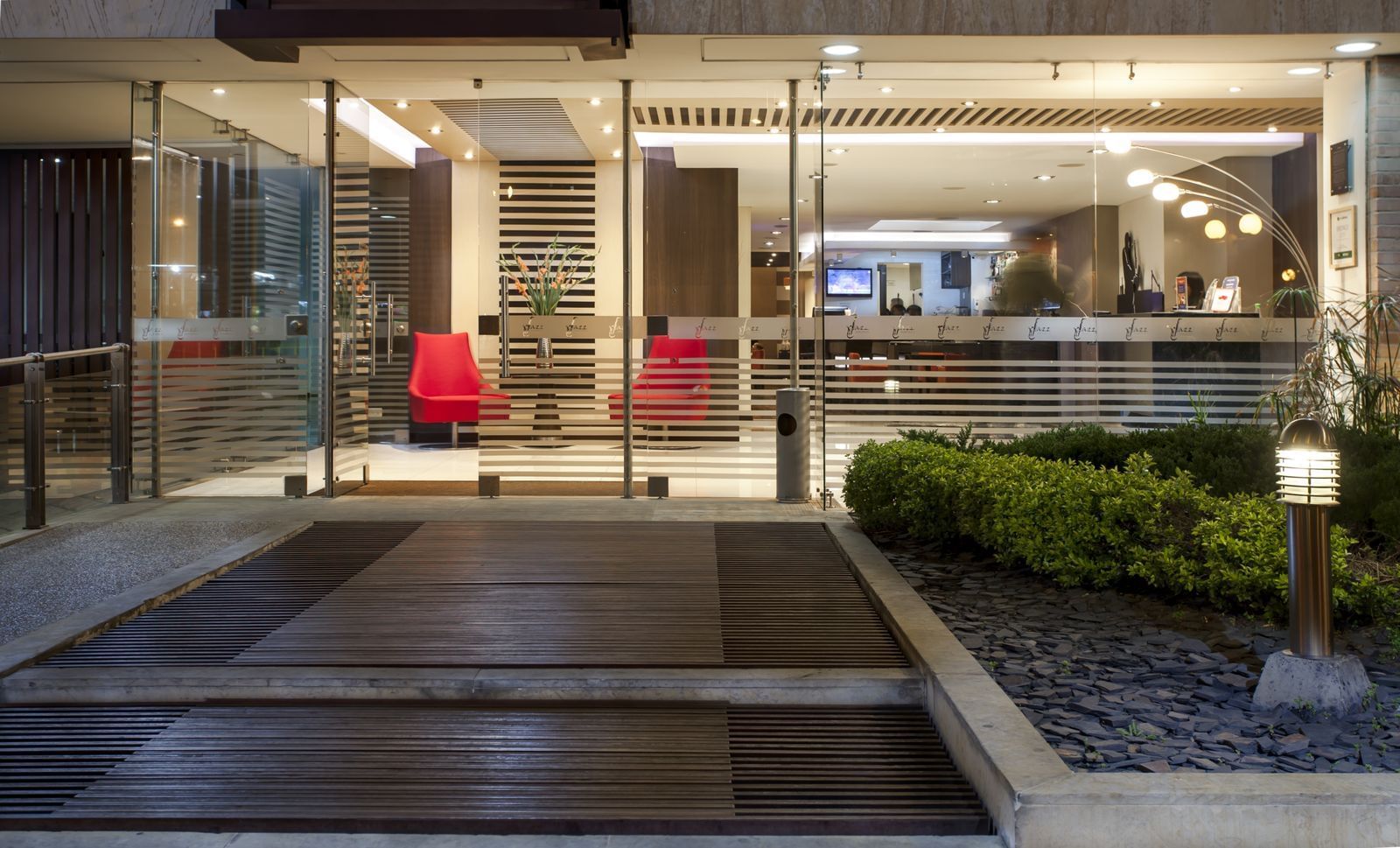 Entrance to Jazz Apartments