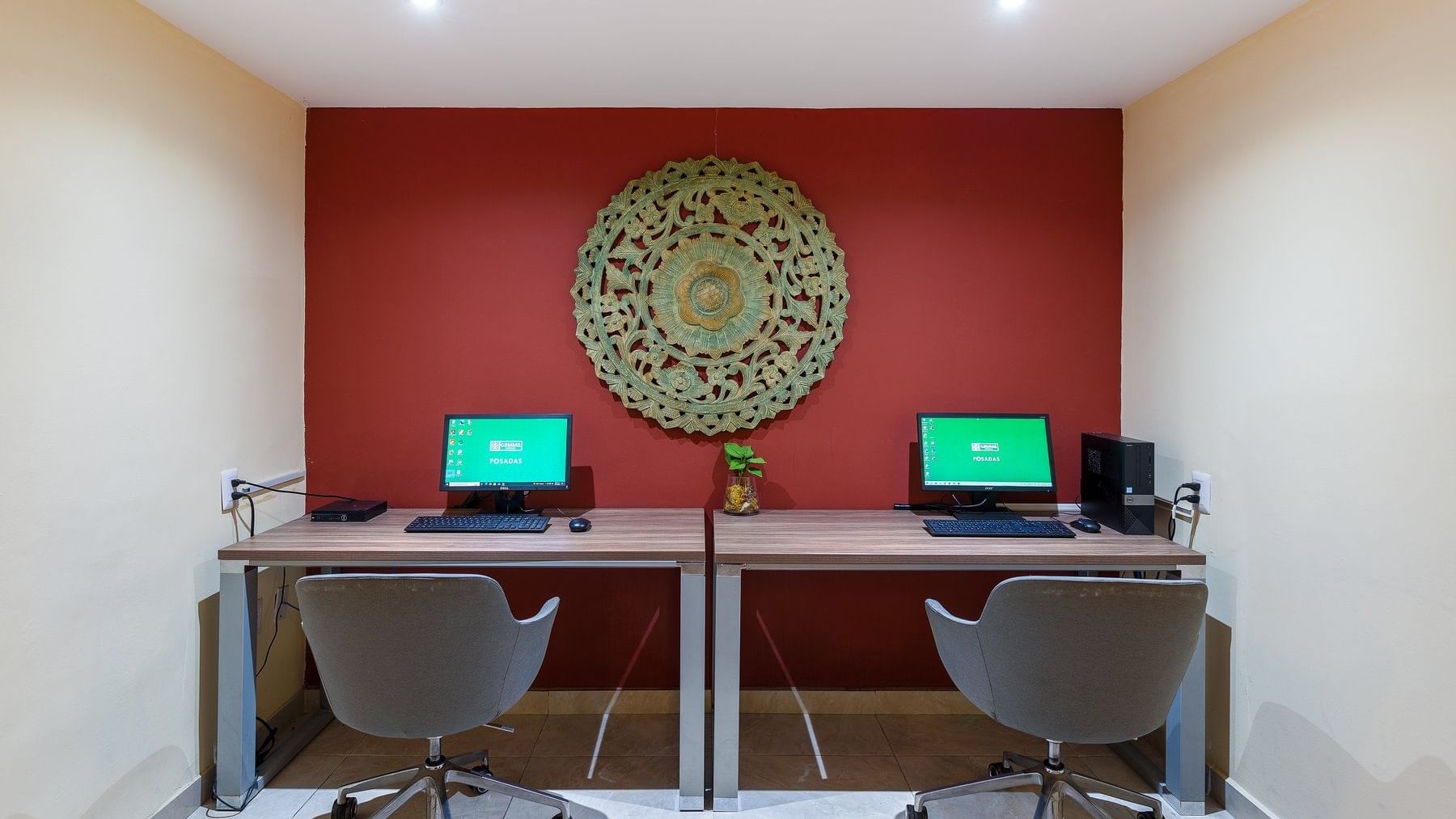 Interior of a Business Center at Gamma Hotels