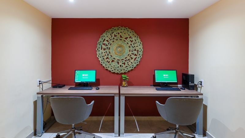 Interior of a Business Center at Gamma Hotels