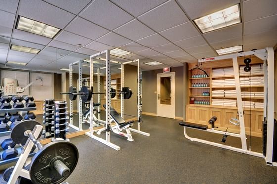 The fully equipped gymnasium at The Whitehall Hotel