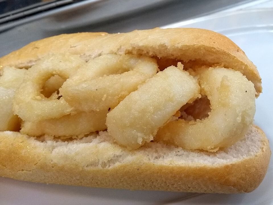 Traditional Madrid Food Bocadillo de Calamares