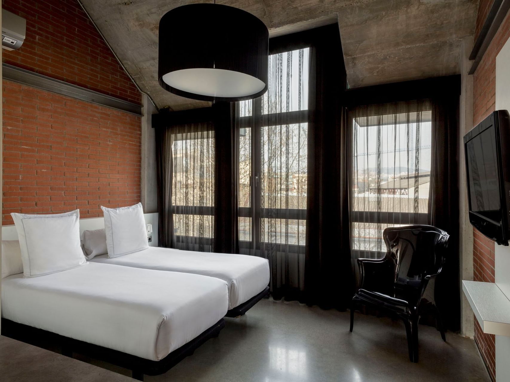 Interior of Two-Level bedroom at Barcelona Apartments