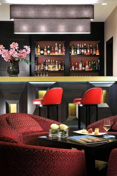Lounge area by bar counter in Up Cafè at Uptown Palace