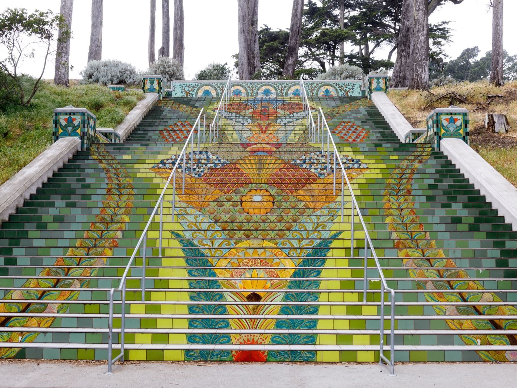 Stairway in San Francisco Botanical Garden near Hotel Fiona