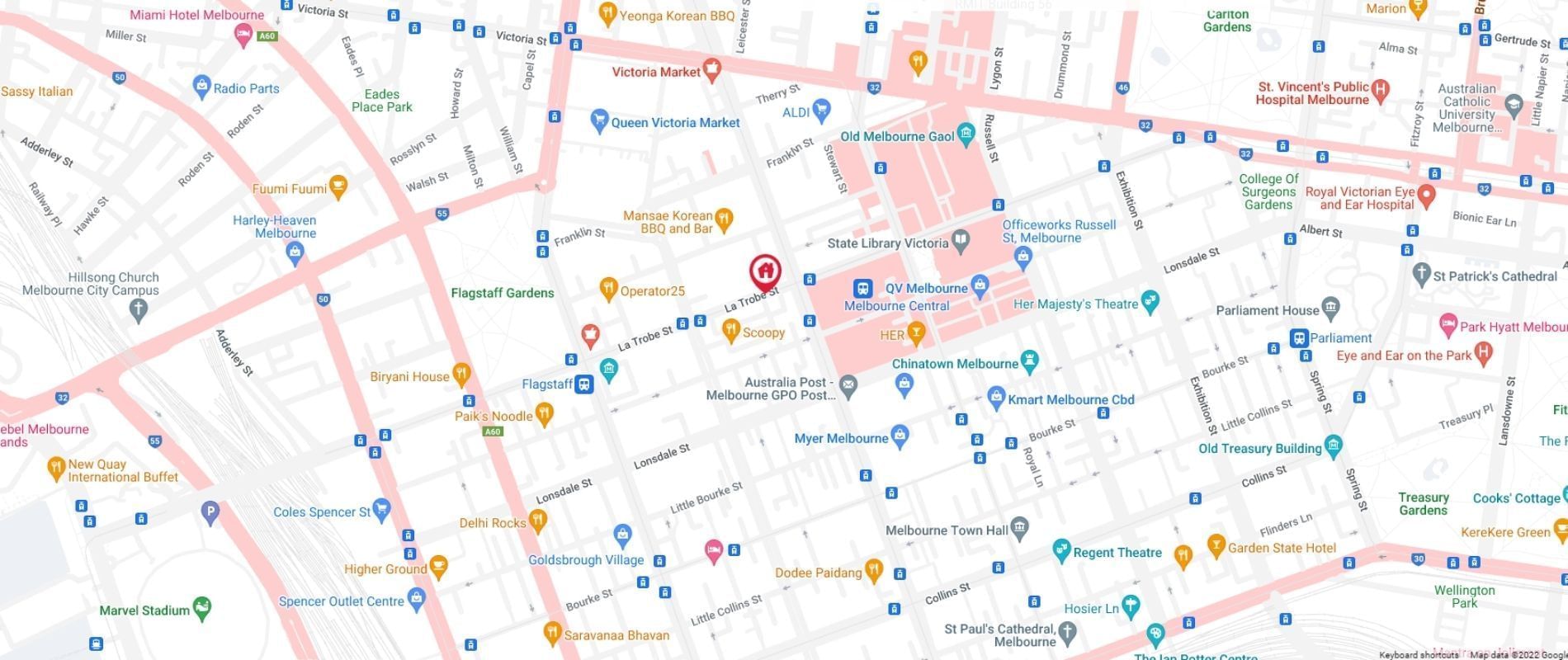UniLodge Melbourne Central Map