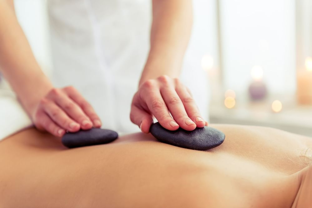 Stone massage at the Spa in Lutsen Resort