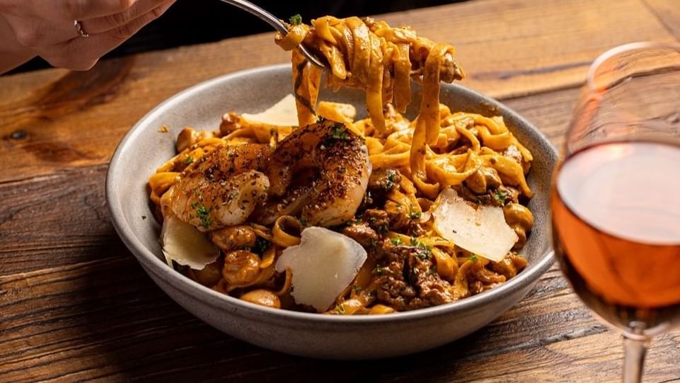 Seafood pasta dish at Outback Steakhouse Penrith