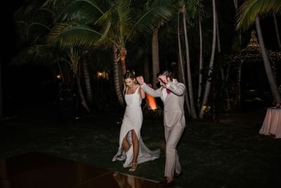 Wedding couple dancing at The Somerset on Grace Bay