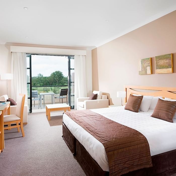 Comfortable room for guests with balcony views