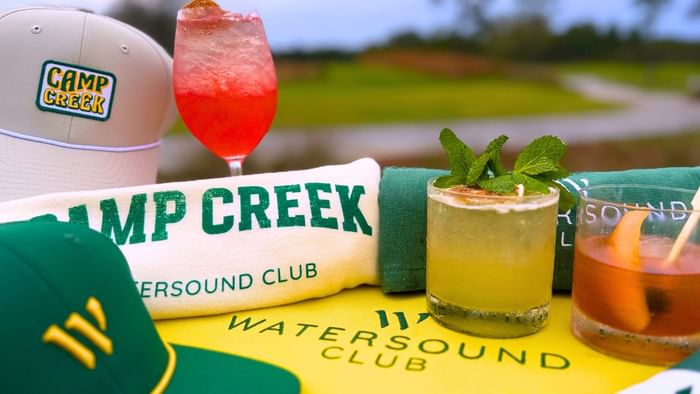 Masters-themed apparel and cocktails at Camp Creek Inn