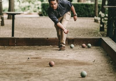 Man playing bocce ball