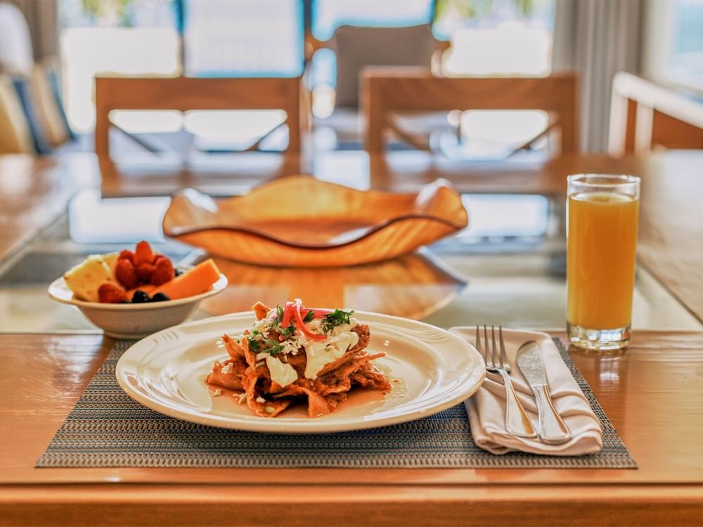 Close-up of a meal served at Fiesta Americana