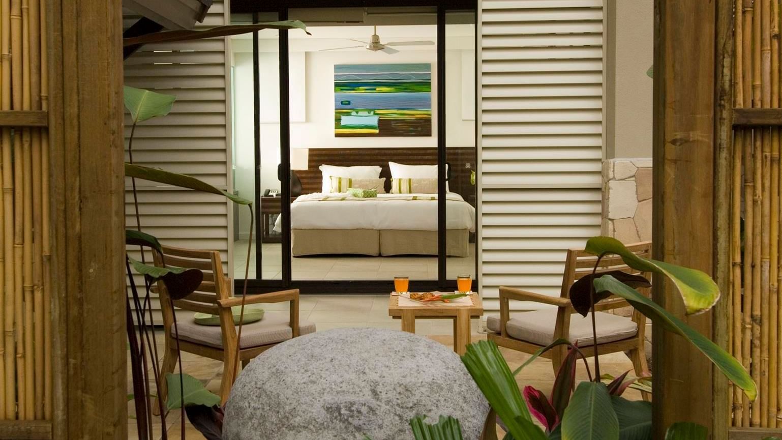 Comfortable sleeping area at Pullman Port Douglas sea temple resort and spa