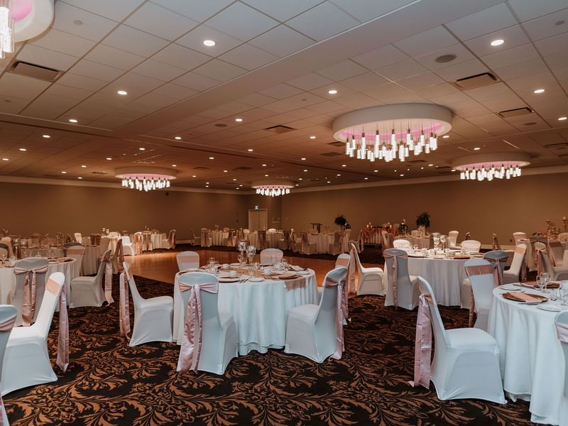 Pink and White Wedding Set Up 