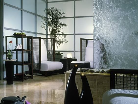 Interior of lounge area in a Spa at La Colección Resorts