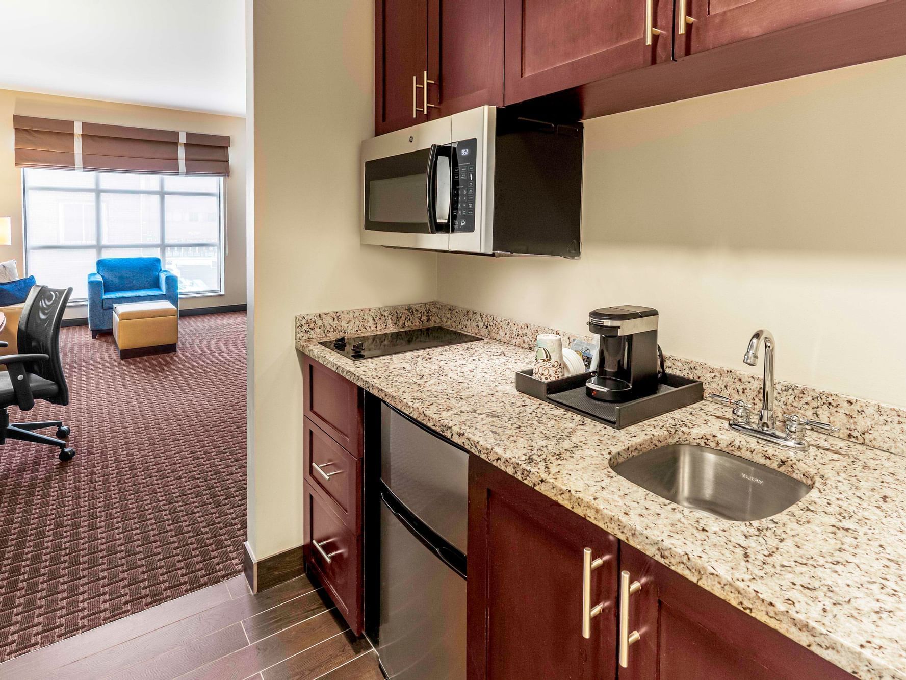 Pantry area of a room at New Haven Hotel