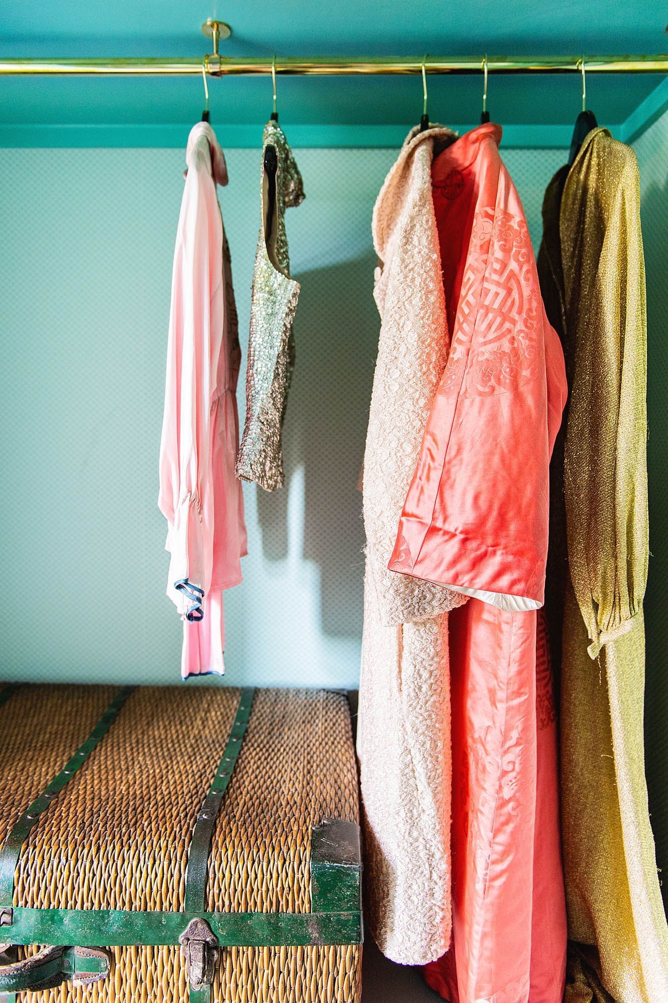 robes hanging in closet