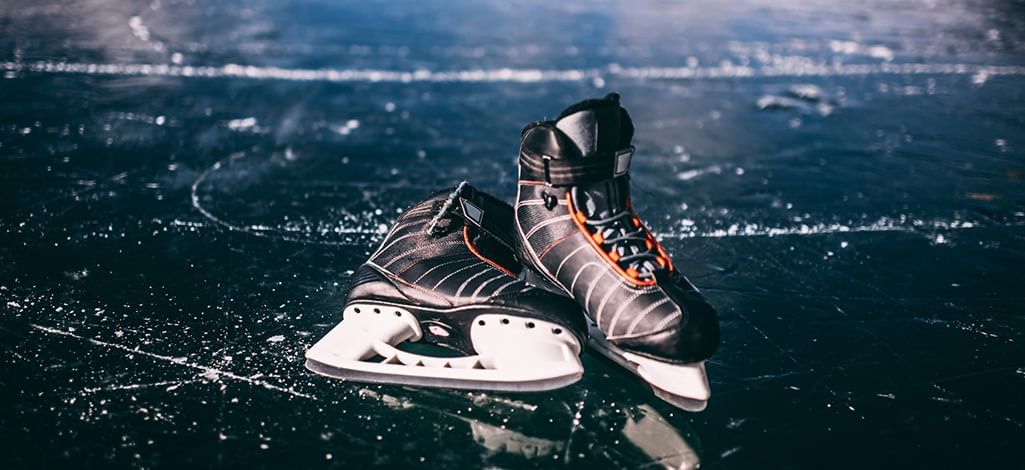 A pair of ice skates on Ferguson Lake