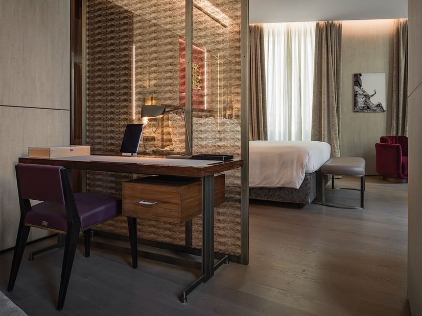 Working desk in Corner Suite 7 at Fendi Private Suites