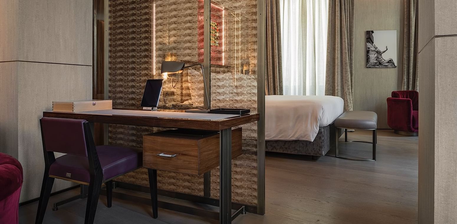Working desk in Corner Suite 7 at Fendi Private Suites