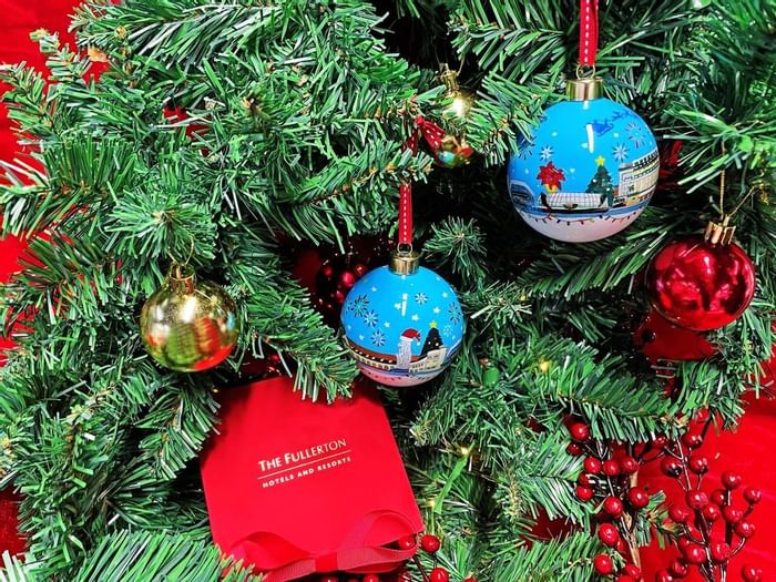Baubles with Christmas decorations at Fullerton Sydney
