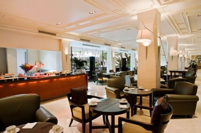 Interior of a restaurant in Goodwood Park Hotel