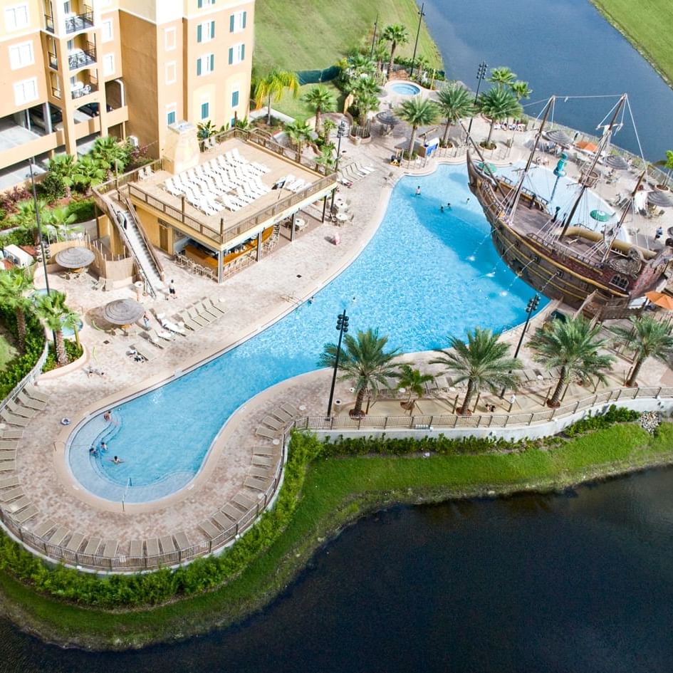 Aerial view of pool area at Lake Buena Vista Resort Village and Spa