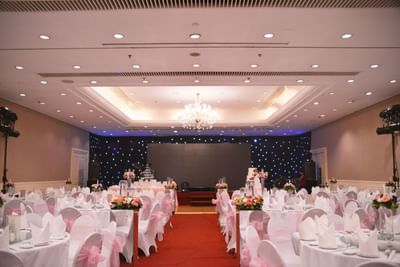 Wedding Ballroom with banquet rounds at Eastin Grand Hotel Saigon