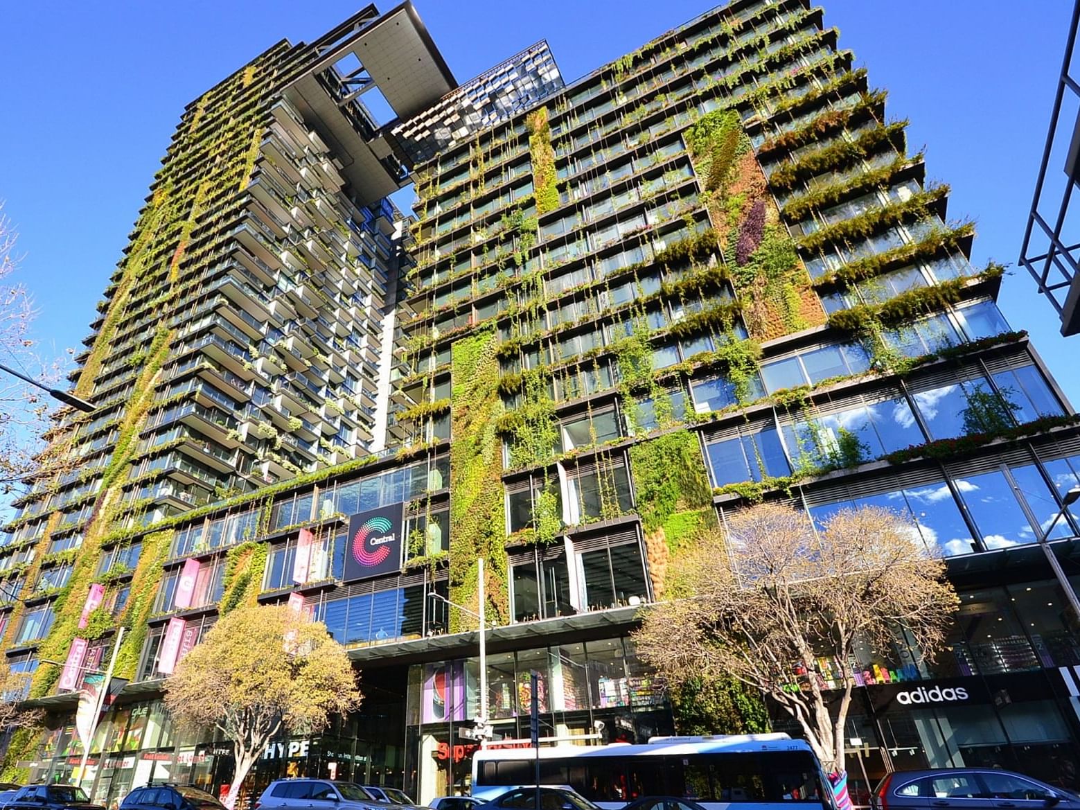 Low angle exterior view of Central Park building, Nesuto Hotels