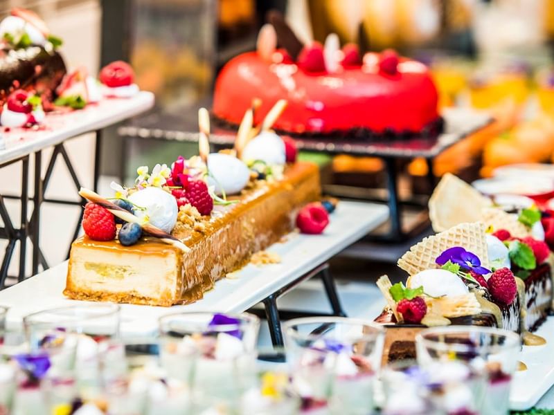 Close up of dessert buffet in Mesh buffet at Crown Hotel Melbourne