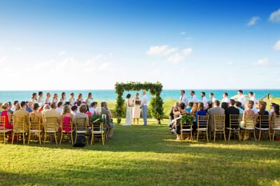 Outdoor Wedding celebration at the Somerset On Grace Bay