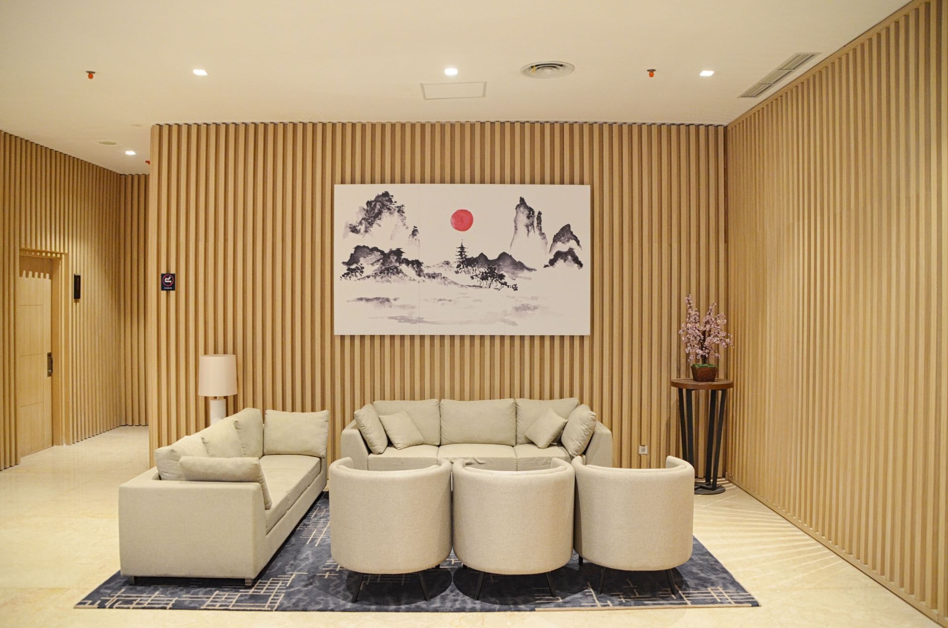 Lobby area with cozy seating at LK Cikarang Hotel & Residences